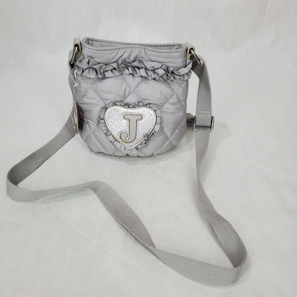 Juicy Couture Gray Nylon Quilted Swing Bag/Crossbody Bag Y2K YSRU1092 Silver NWT - Picture 5 of 16